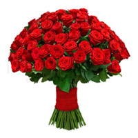 Send Red Roses Bouquet 75 Flowers for Bhai Dooj