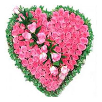 Send Pink Roses Heart 75 Flowers