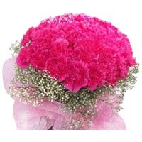 Bhai Dooj Flower Bouquet of 100 pink carnation