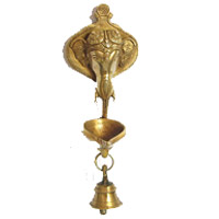 Hanging Ganesh Diya in Brass
