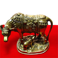 Cow and Baby in Brass