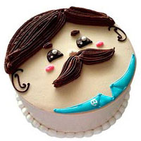 2.0 Kg Mustache Design Baby shower cake to India