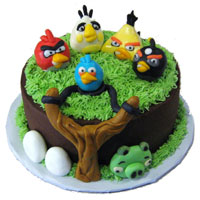 Online 2.5 kg Angry Bird Design Cake for newborn baby