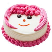 2.0 Kg Girl Face Design Baby shower cake to India