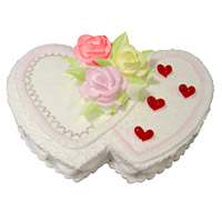 Send Double Pineapple Heart Shape Cakes to India