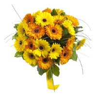 Yellow Gerbera Bouquet Flowers for Bhai Dooj