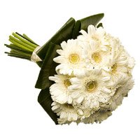 Bhai Dooj Flower Bouquet of 36 white gerbera
