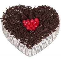 Cake in Heart Shape Black Forest 1 Kg for him