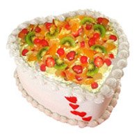 Cake in Heart Shape Fruit 1 Kg to India