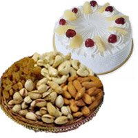 Rakhi With Mixed Dry Fruits Gifts Box to India