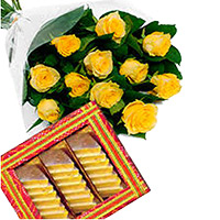 Buy Rakhi with Sweets and Flowers to India