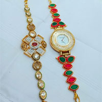 Kundan Watch with Kundan Bracelet 0054