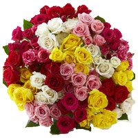 Online Mixed Rose Bouquet 100 Flowers for Bhai Dooj