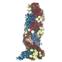 12 Orchids 25 Carnation 50 Rose Tall Arrangement send Diwali flowers to India