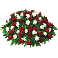 Send Red White Roses Basket 100 Flowers to India