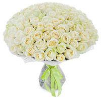 Send Flowers to India : 100 White Roses