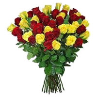 Send Red Yellow Roses Bouquet 50 Flowers Delivery in India