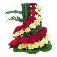 Flower Delivery in Trivandrum - Mix Carnation Basket